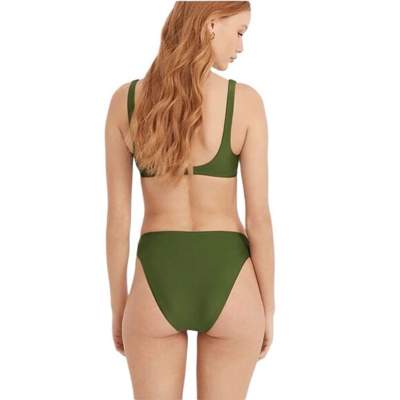 NWT J. Crew High-Rise Cheeky Bikini Bottom in Safari Size L - Picture 2 of 12